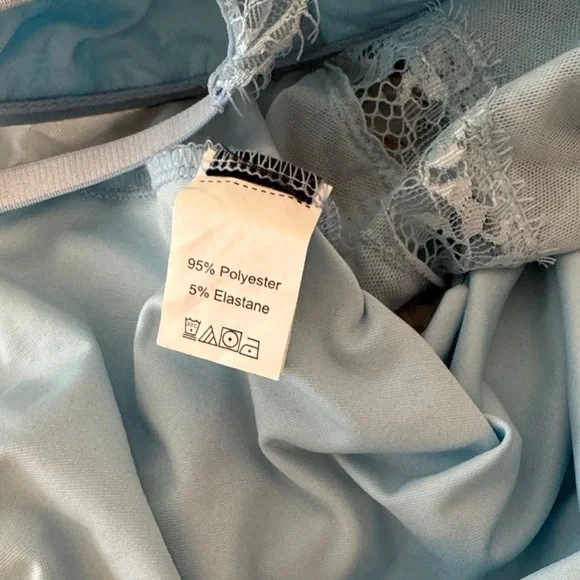 Light Blue Lace Bodysuit - Picture 4 of 5